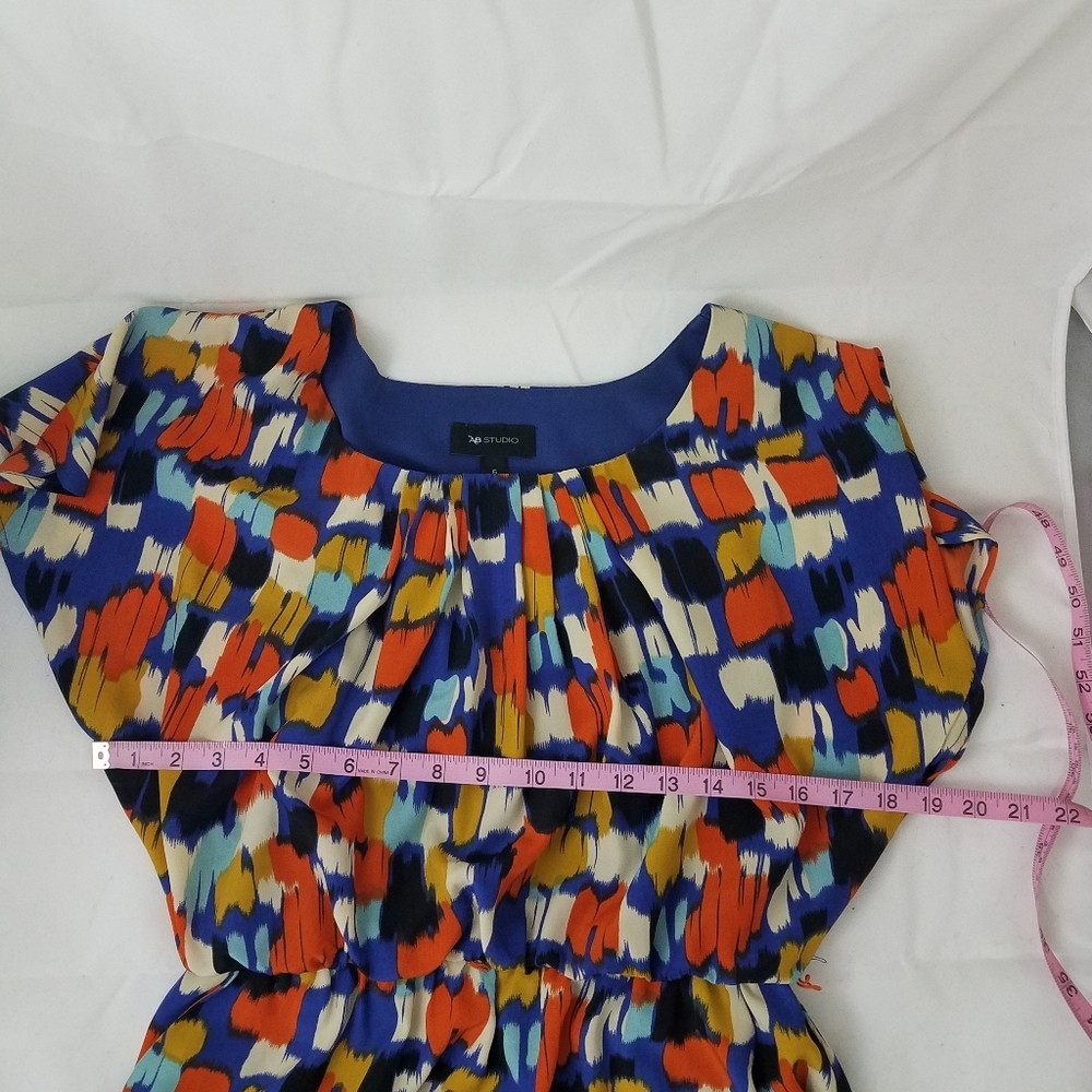 AB Studio Geometric Flutter Dress with Pockets 6 - Picture 9 of 14